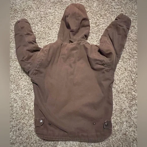 Kids Hooded Work Wear Sherpa Lined Jacket - Picture 2 of 3